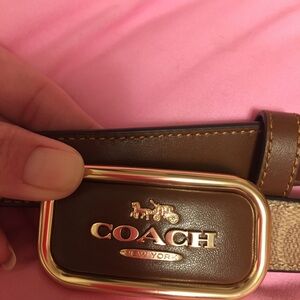 Coach Brown Belt with Gold Buckle